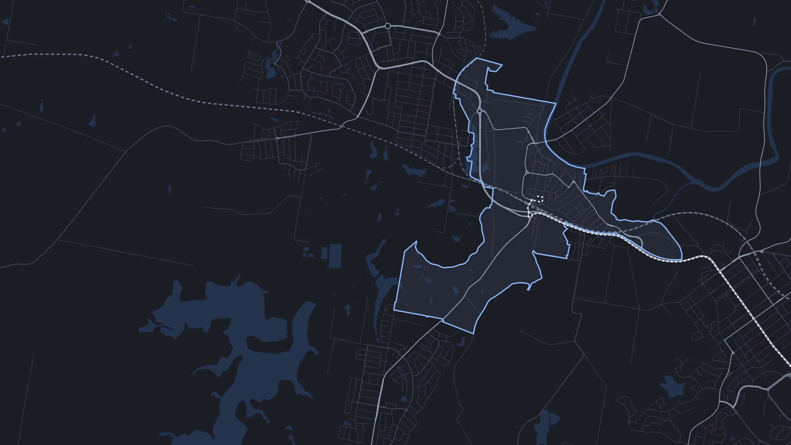 A street map of Maitland with the suburb outlined, and the drive in from Mayfield
