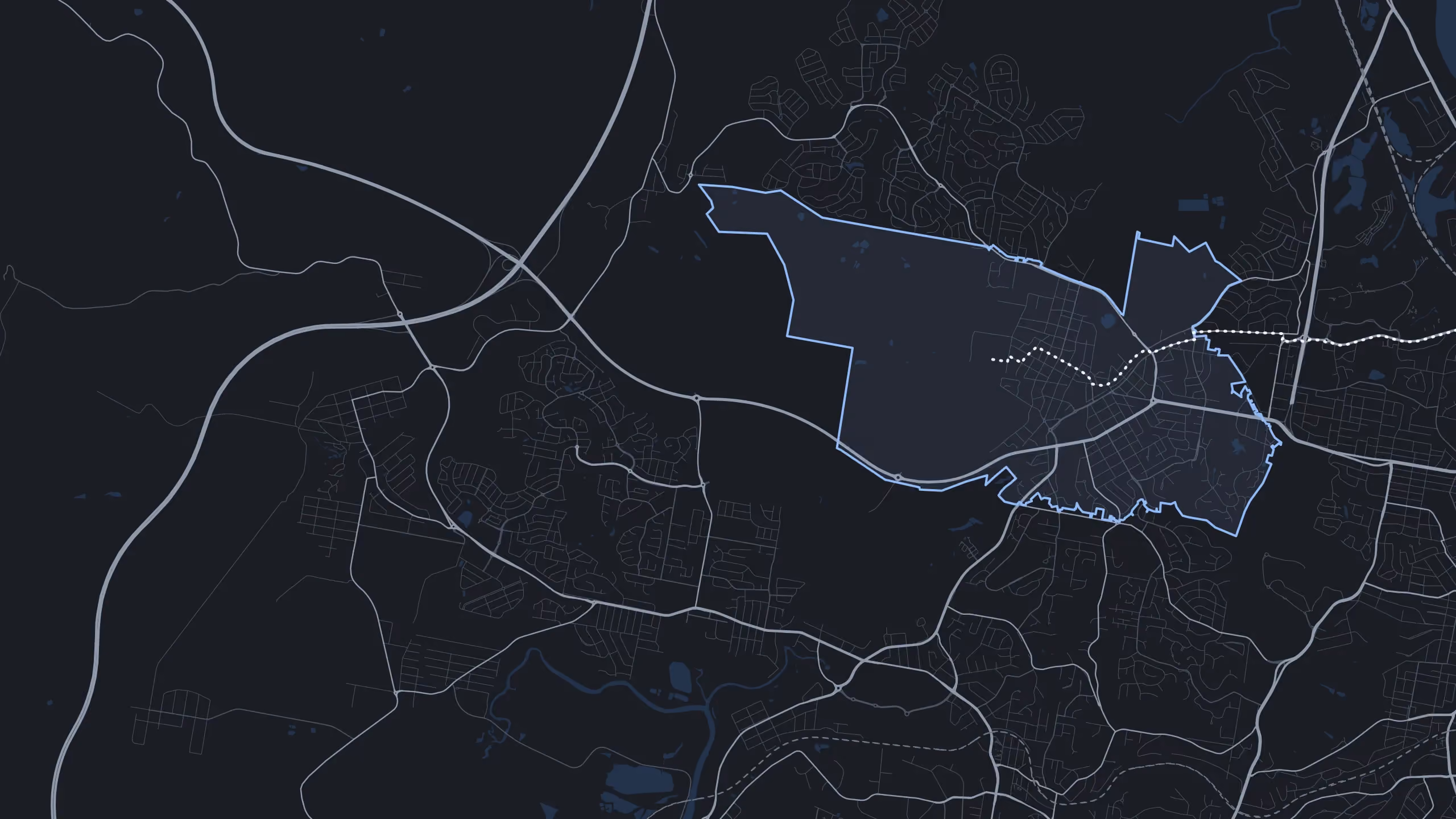 A street map of Wallsend with the suburb outlined, and the drive in from Mayfield